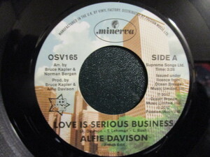 Alfie Davison ： Love Is Serious Business 7'' / 45s ★ '79年モダン・ソウル再発 ☆ シングル盤 / EP / 落札5点で送料無料