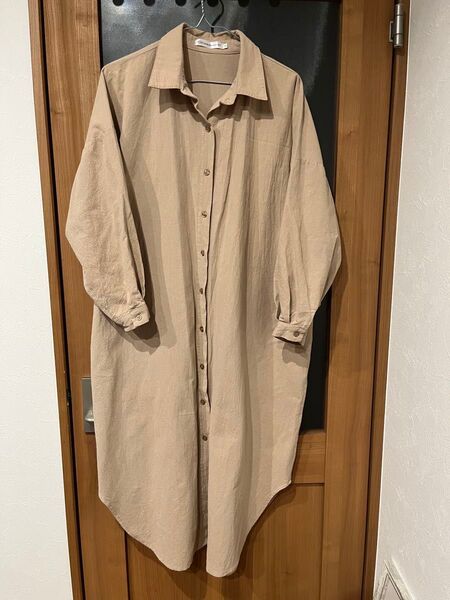 シャツワンピース ベージュ M