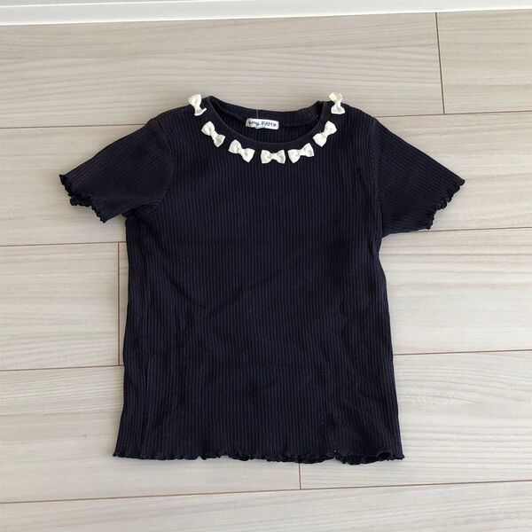 エニィファム 半袖 Tシャツ 120 ネイビー リボン