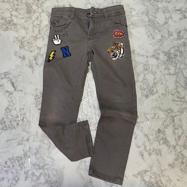 H&M キッズ デニム パンツ 110cm ワッペン スキニー