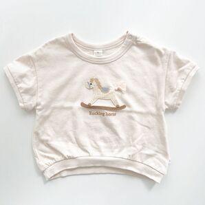 cottoli 木馬 刺繍 トップス 半袖 95