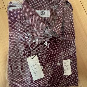 新品 pretty green 長袖シャツ ドット ワイン S 日本Mサイズ