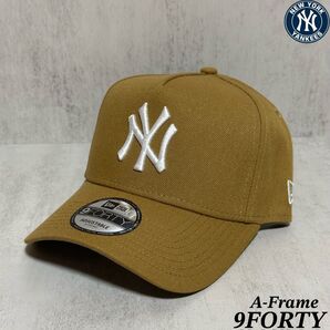【海外限定モデル】 NEWERA 9FORTY A-Frame ヤンキース キャップ ウィート サイドパッチ スナップバック ①
