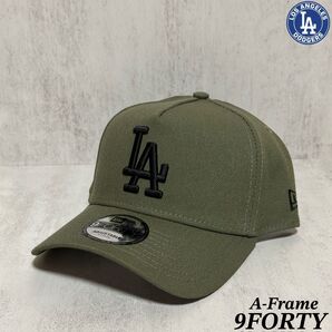 【海外限定モデル】 NEWERA 9FORTY A-Frame ドジャース カーキ スナップバック ②