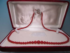 *SILVERbook@.. red .. sphere 3mm~7,5mm. necklace 12g case attaching 