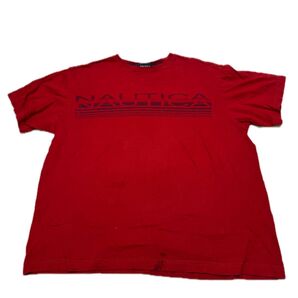 NAUTICA ロゴTシャツ レッド Lサイズ
