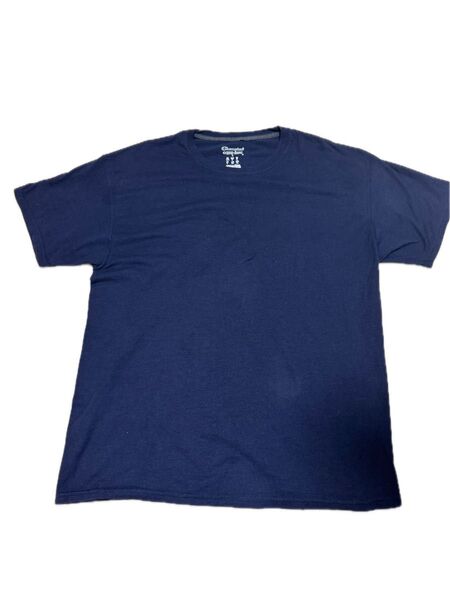 Champion 無地Tシャツ ネイビー XL