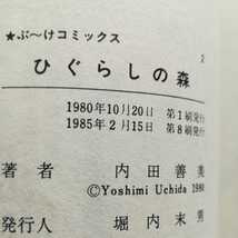 ぶ～けコミックス/ひぐらしの森　内田善美　絶版 BOUQUET COMICS 集英社 短編集　時への航海誌/雲の魔法よ風の船/7月の城_画像10