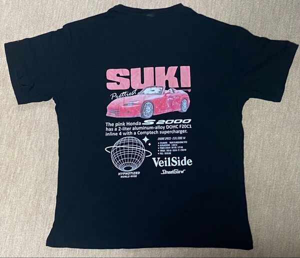 ワイルドスピード Tシャツ 2XL スキ HONDA S2000 背面プリント SUKI ブラック サイズ2XL