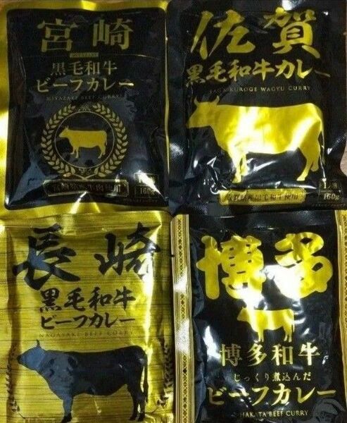 九州ご当地レトルトカレー 4種類 佐賀 宮崎 博多 長崎 保存食 非常食にも アウトドアにも