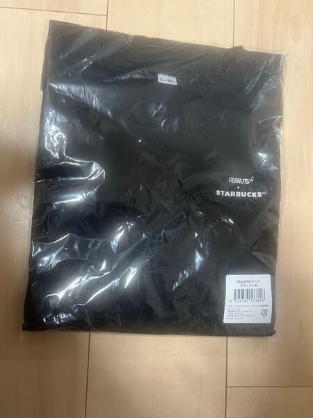 スターバックス PEANUTS スヌーピー Tシャツ ブラック LーXL
