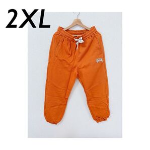 2XL スウェットパンツ スポーツ ゆったり オレンジ パンツ メンズ