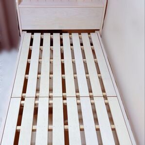 【値下げ】セミシングル ベッドフレーム 引き出し収納付 木製 すのこベッド