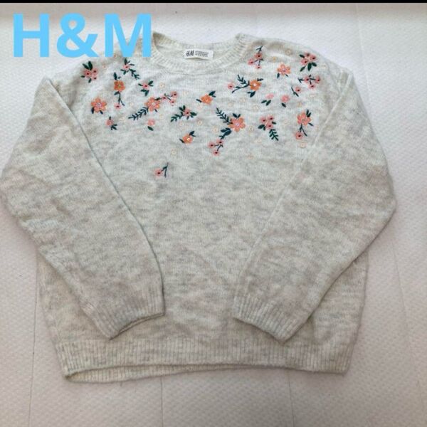 H&M 花柄刺繍 セーター EUR 146/152