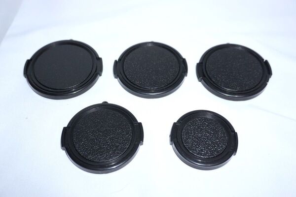 ★ほぼ未使用 汎用 レンズキャップ 4種類 計5枚 58mm 55mm×2 52mm 43mm クリップオン式 カメラレンズ