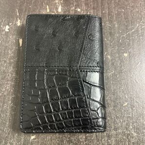 ブラック 財布 クロコダイル 本革 黒 レザー