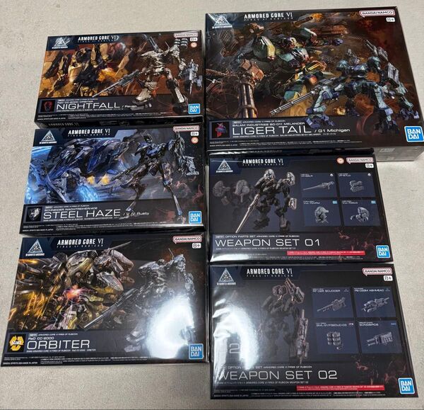 30MM アーマードコア6 バンダイ プラモデル 8種セット ナイトフォール スティールヘイズ オービター ライガーテイル 他