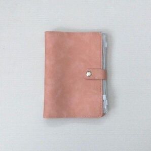 予算バインダー A6サイズ 旅行用複数ポケットバインダー 手帳カバー ピンク