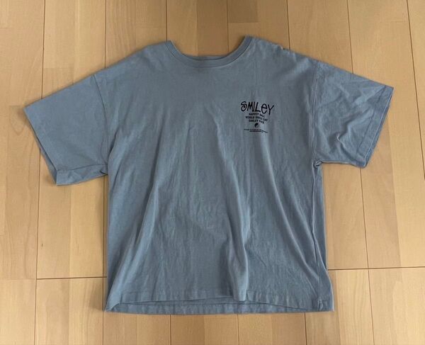 SMILEY Tシャツ くすみブルー プリントロゴ 2着セット