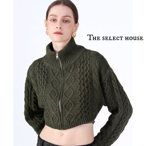 The select house クロップド丈 ハイネック ニット