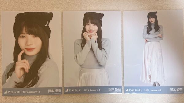 乃木坂46 岡本姫奈 生写真 猫耳ニット帽 3種コンプ