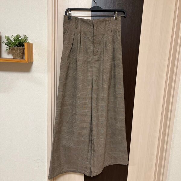 レトロガールチェックワイドパンツ