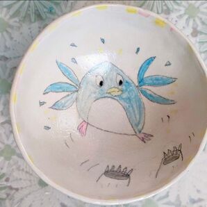 面白いペンギンイラストお茶碗