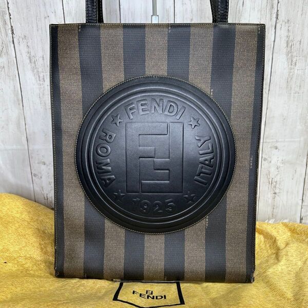 FENDI デカロゴ FF ペカン トートバッグ ショルダーバッグ レザー