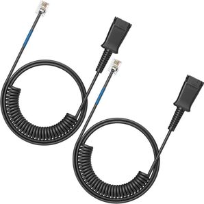 Wantek RJ9 電話延長ケーブル 固定電話 電話線 2本