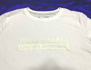 新品 アンダーアーマー UA ジャイアンツ オフィシャル Tシャツ L 白 女子 チャージド コットン フロッキー 野球 WOMEN 巨人軍 送料込