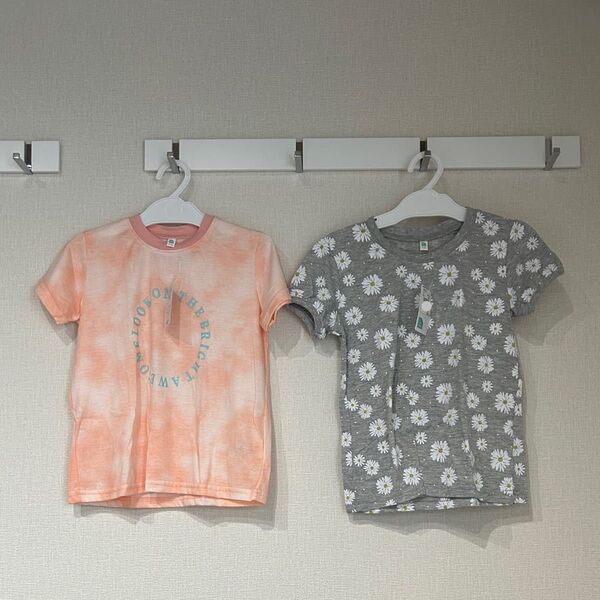 2着 新品 タグ付き Tシャツ シャツ トップス カットソー 上衣 上着 半袖 半そで 120 girl's ガールズ