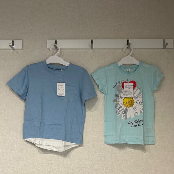 2着 新品 タグ付き Tシャツ シャツ トップス カットソー 上衣 上着 半袖 半そで 120 girl's ガールズ