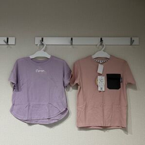 2着 新品 タグ付き Tシャツ シャツ トップス カットソー 上衣 上着 半袖 半そで 120 girl's ガールズ