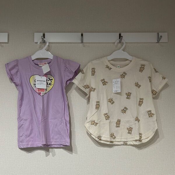2着 新品 タグ付き Tシャツ シャツ トップス カットソー 上衣 上着 半袖 半そで 120 girl's ガールズ