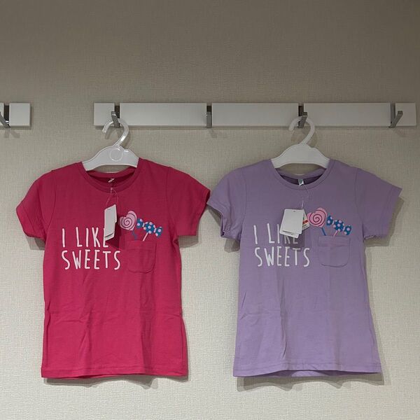 2着 新品 タグ付き Tシャツ シャツ トップス カットソー 上衣 上着 半袖 半そで 120 girl's ガールズ