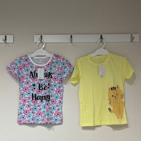 2着 新品 タグ付き Tシャツ シャツ トップス カットソー 上衣 上着 半袖 半そで 120 girl's ガールズ