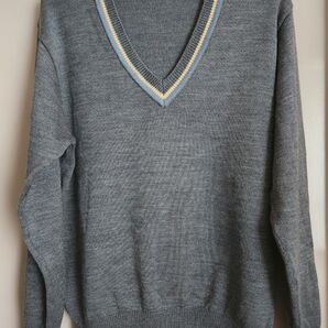GREENMATE グレー Vネック セーター 日本製品 通年服 男女兼用
