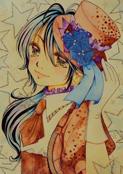 手描きイラスト 女の子 オリジナル 原画