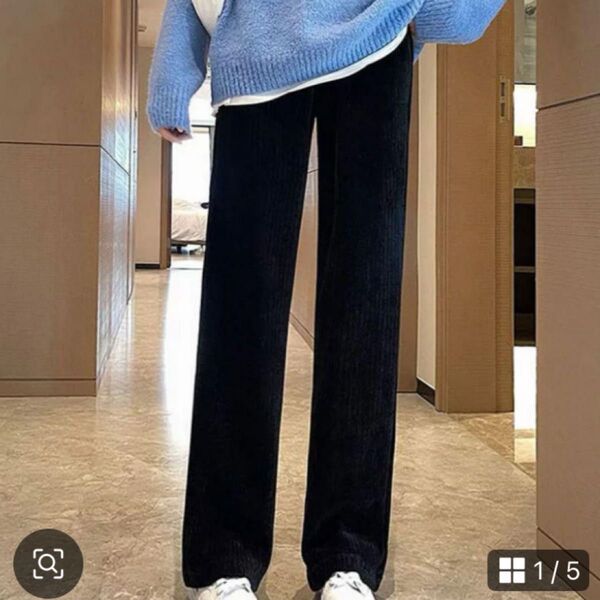 裏起毛パンツ レディース ボトムス フリーサイズ ゆったり 黒 冬 春 パンツ ボトムス ストレート 未使用