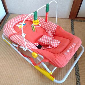 値下げ★ミッフィーロッキングシート☆オレンジ☆ バウンサー☆ゆらゆらおもちゃ付き
