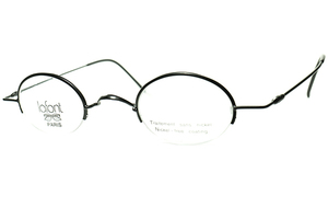 極上シンプルMINIMAL CLASSIC 1990s デッド FRAME FRANCE lafont ラフォン 極細リム ナイロール小径OVALラウンド MATT BLACK 丸眼鏡 a7213