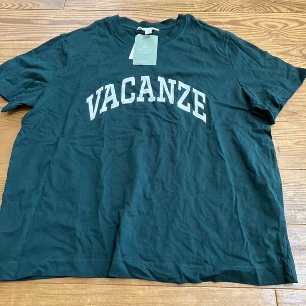 タグ付新品!H&M エイチアンドエム グリーンTシャツ