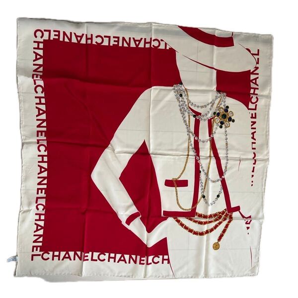 CHANEL シャネル スカーフ ヴィンテージ シルク レッド