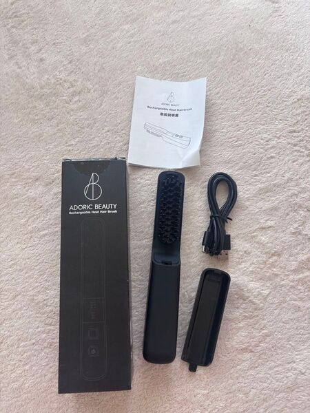 ADORIC BEAUTY 充電式ホットヘアブラシ ブラック 新品未使用