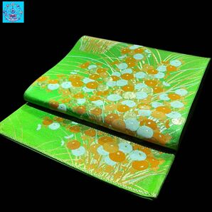 【美品】 六通柄袋帯 花文様 金銀糸 振袖 黒留袖 色留袖 訪問着 フォーマル