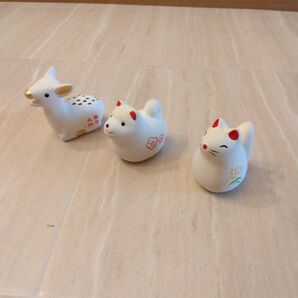 おみくじ 陶器 置物 縁起物 鹿 狐 犬