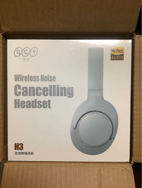 QCY H3 ワイヤレスヘッドホン ノイズキャンセリング Bluetooth 5.3 ハイレゾ対応(AUX接続) ブルーグレー