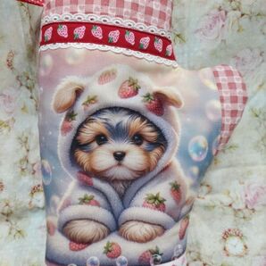 即購入不可。購入前に必ずコメント下さい(*^^*)お値段変更します。左手用ミトン(鍋つかみ) ヨーキーちゃん ハンドメイド