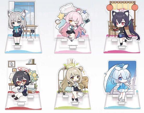 中国版ブルーアーカイブ アクリルスタンド、ジオラマ6枚セット
