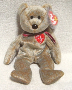 ■tyビーニーベイビー『くったりビーンバッグぬいぐるみ/1999 Signature Bear』レアなクマちゃん